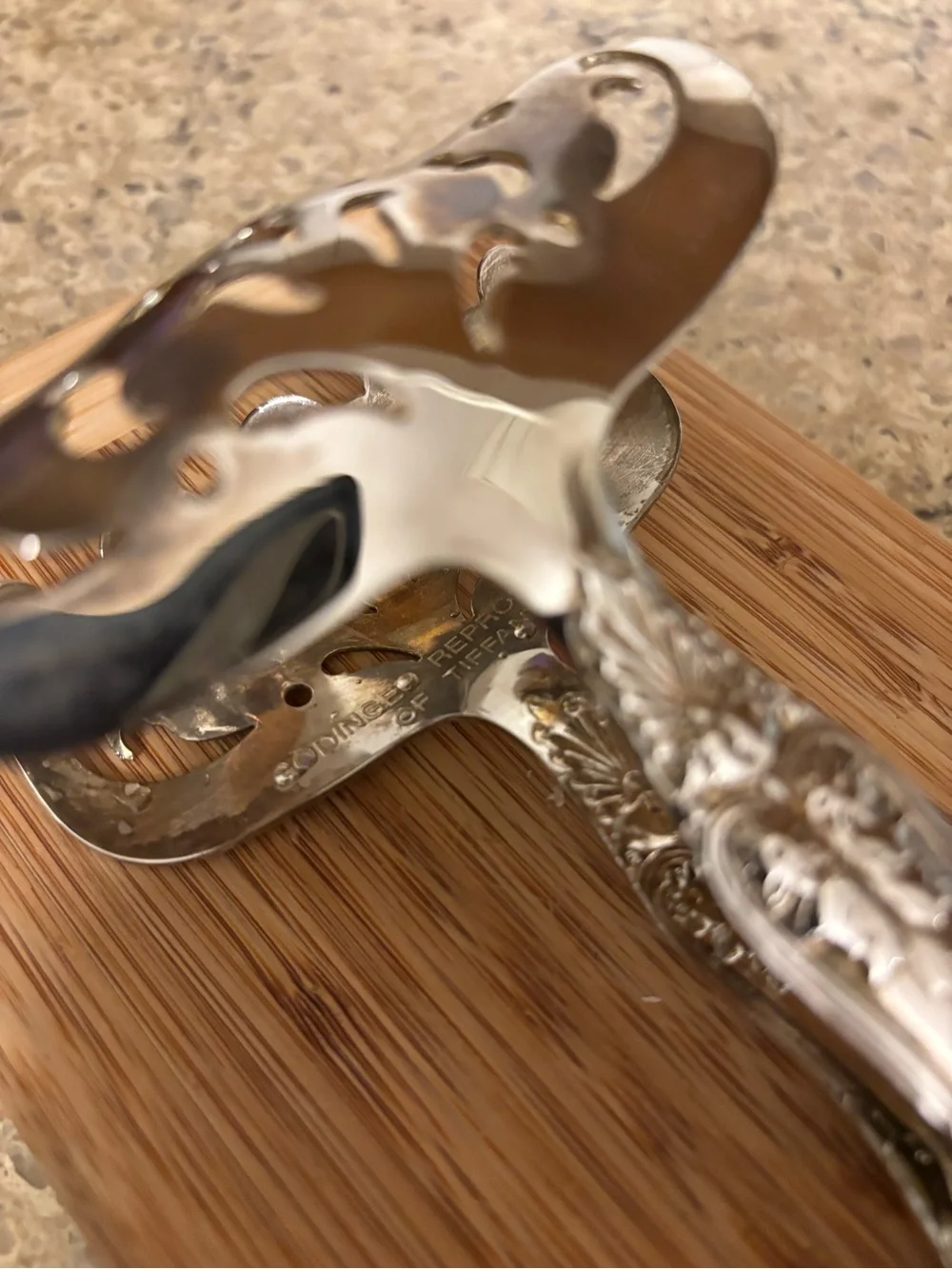 American Silversmiths Asparagus Tongs. Reproduction of Tiffany Regent Pattern